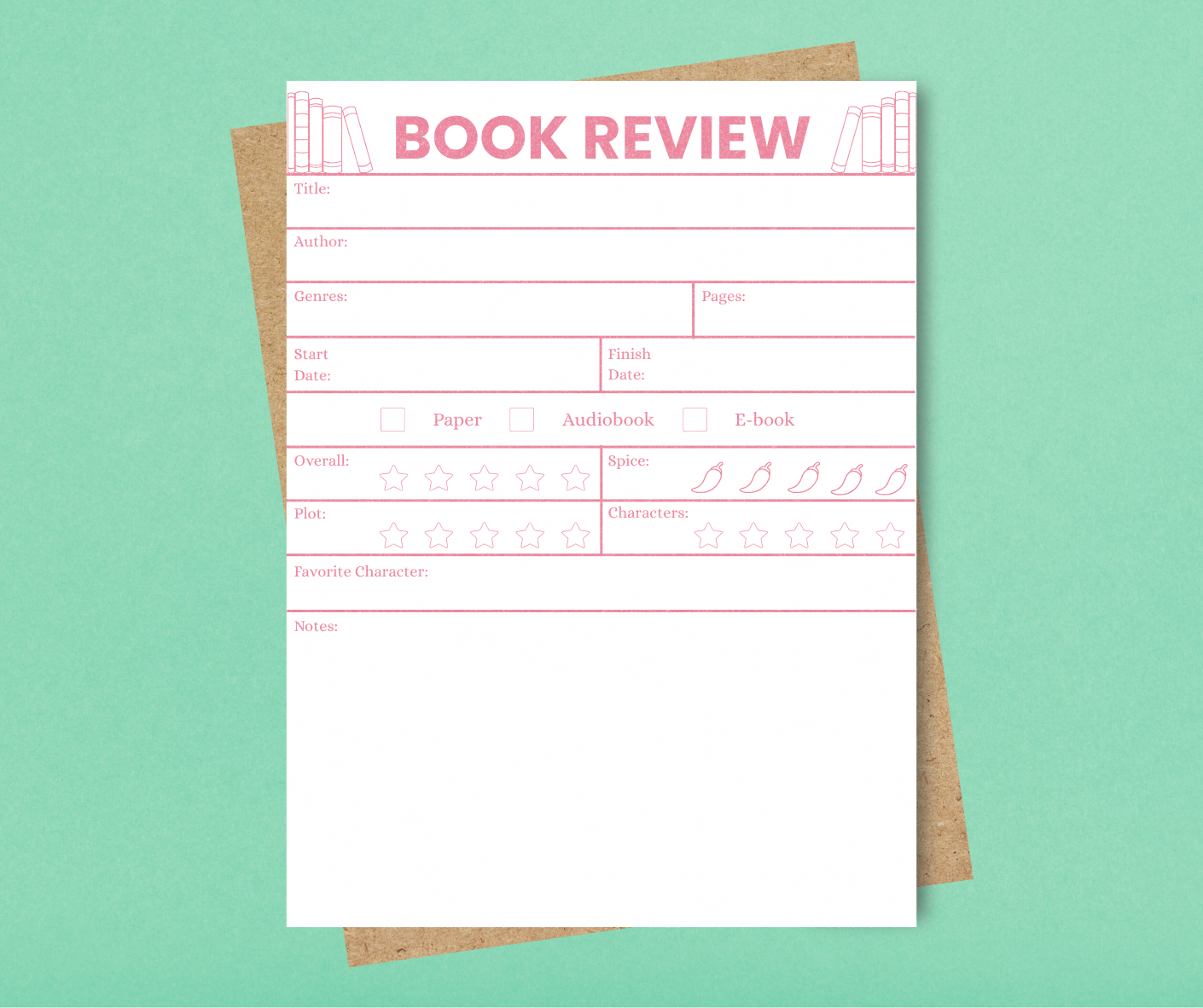 Book Review Notepad