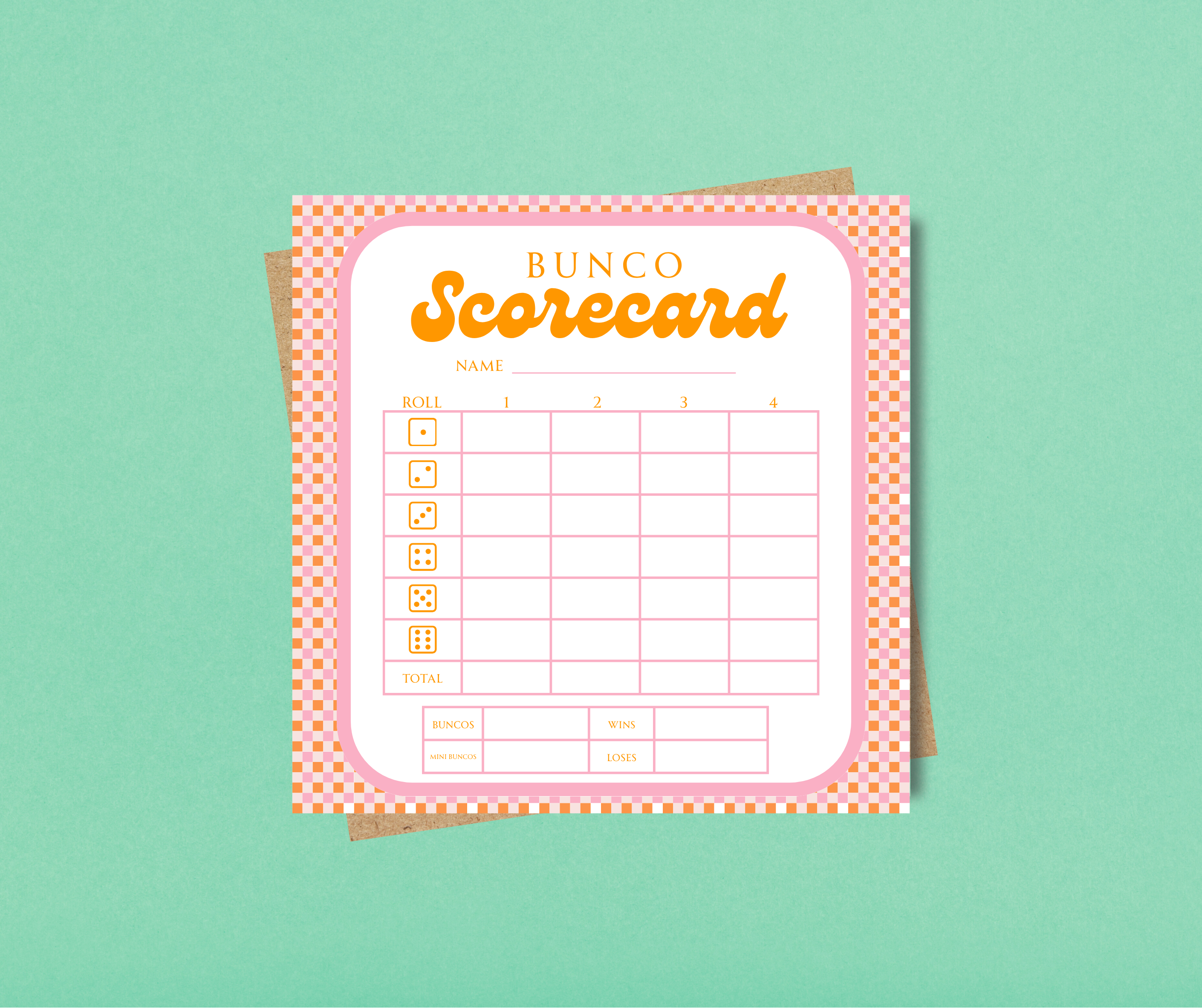 Bunco Scorecard Notepad