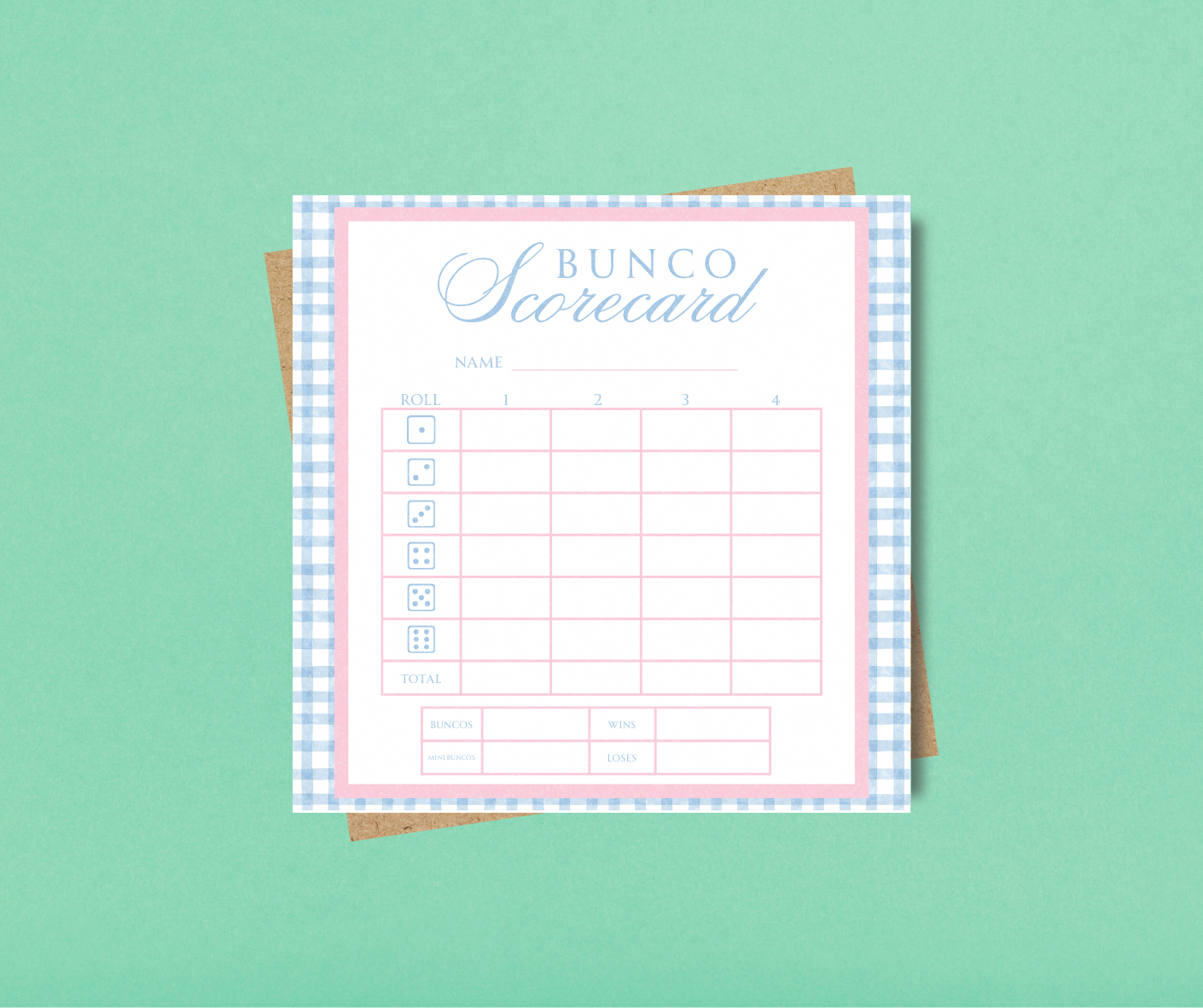 Bunco Scorecard Notepad
