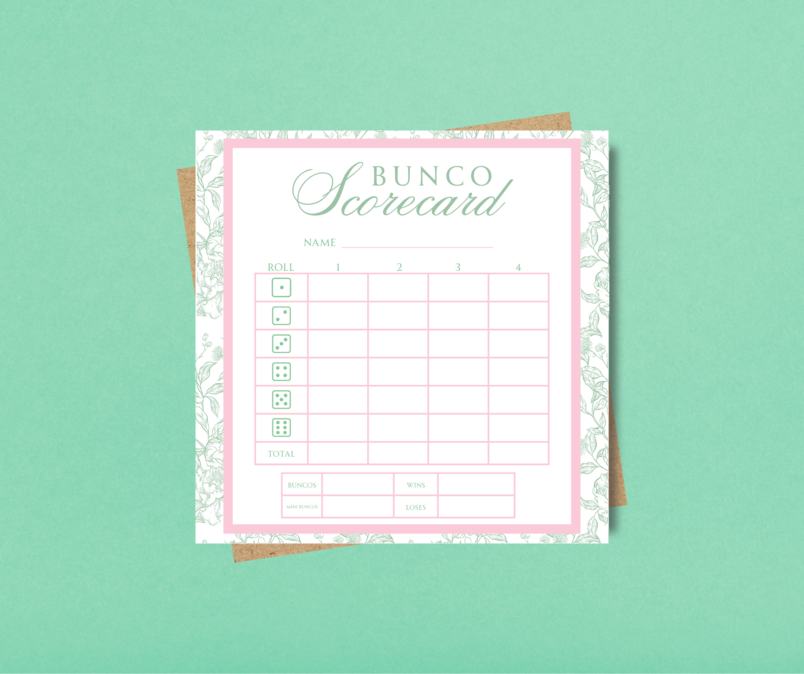 Bunco Scorecard Notepad