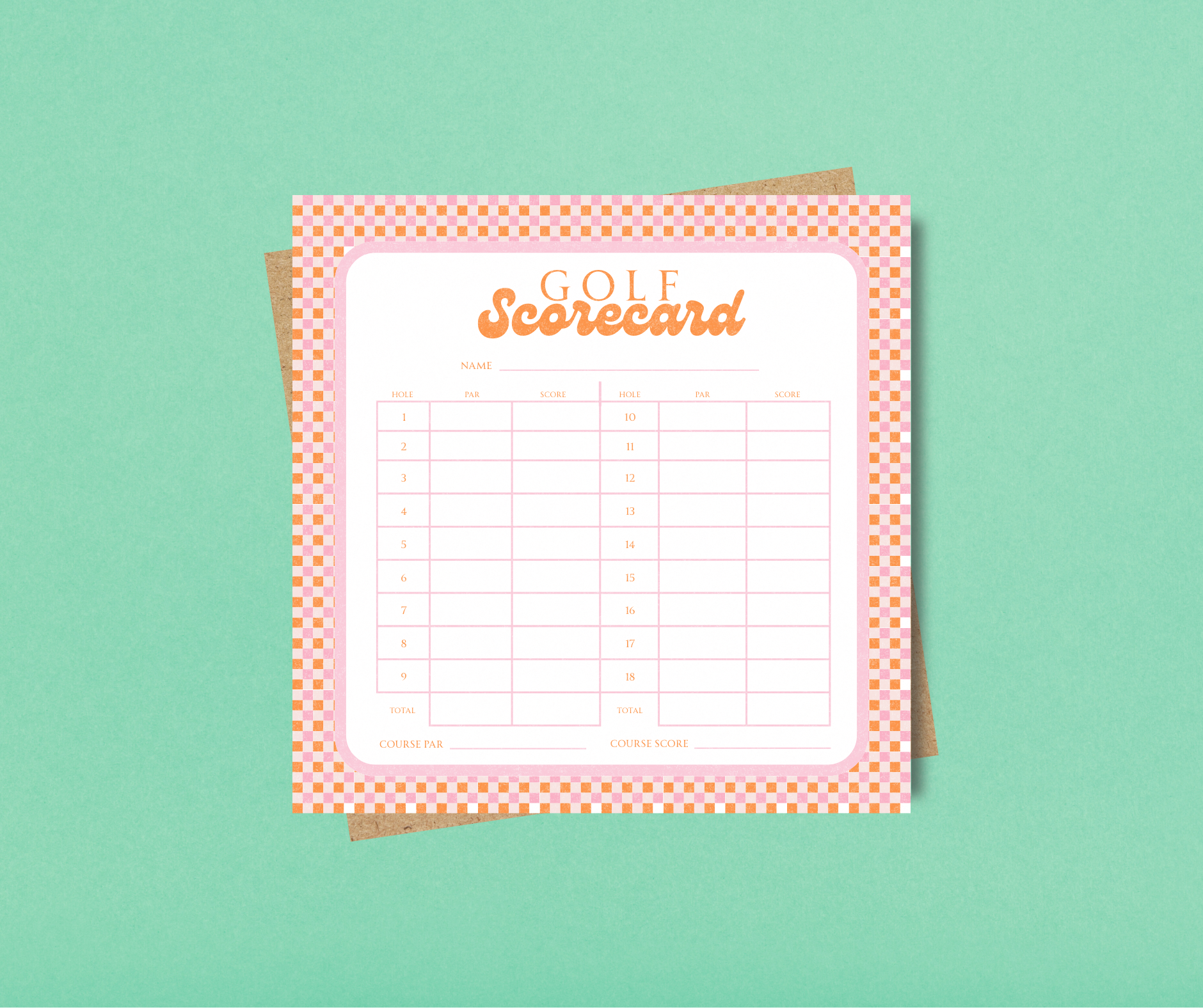 Golf Scorecard Notepad