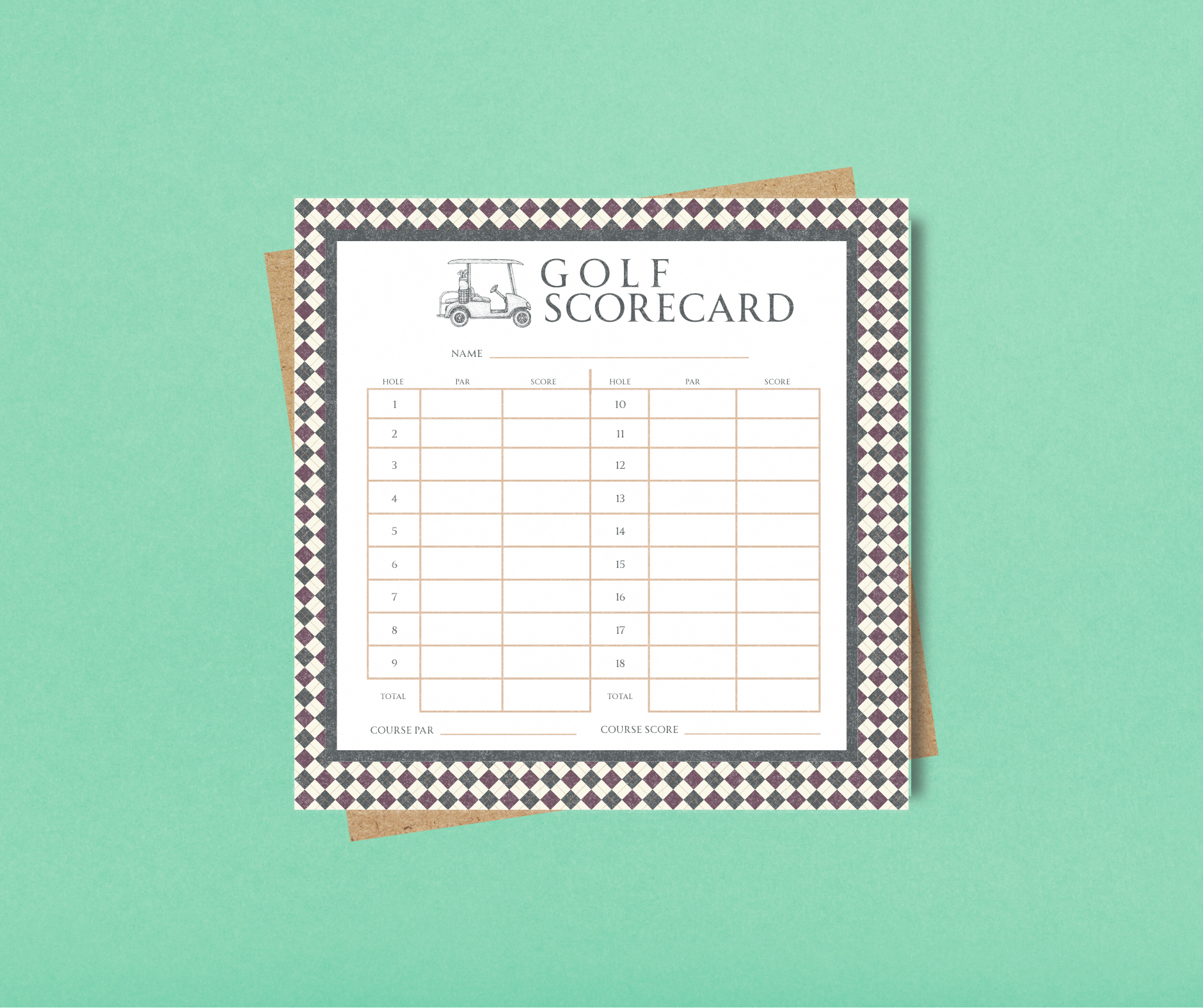 Golf Scorecard Notepad