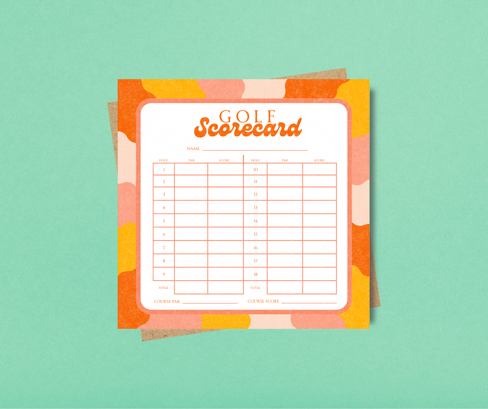 Golf Scorecard Notepad