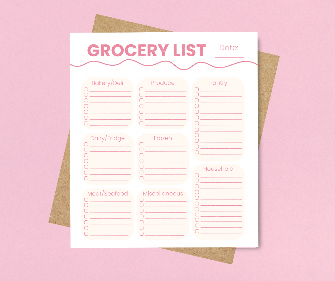 Grocery List Notepad