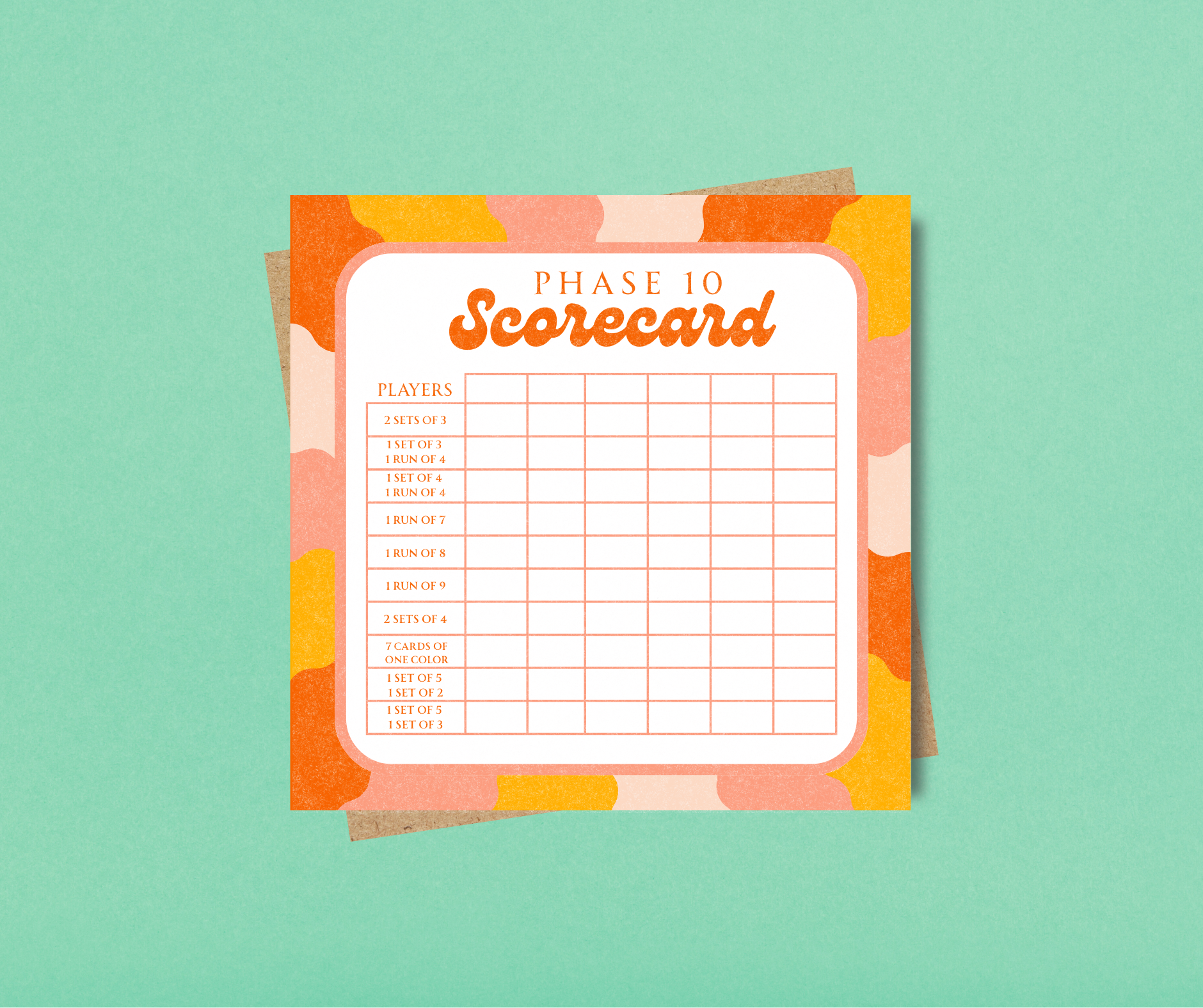 Phase 10 Scorecard Notepad