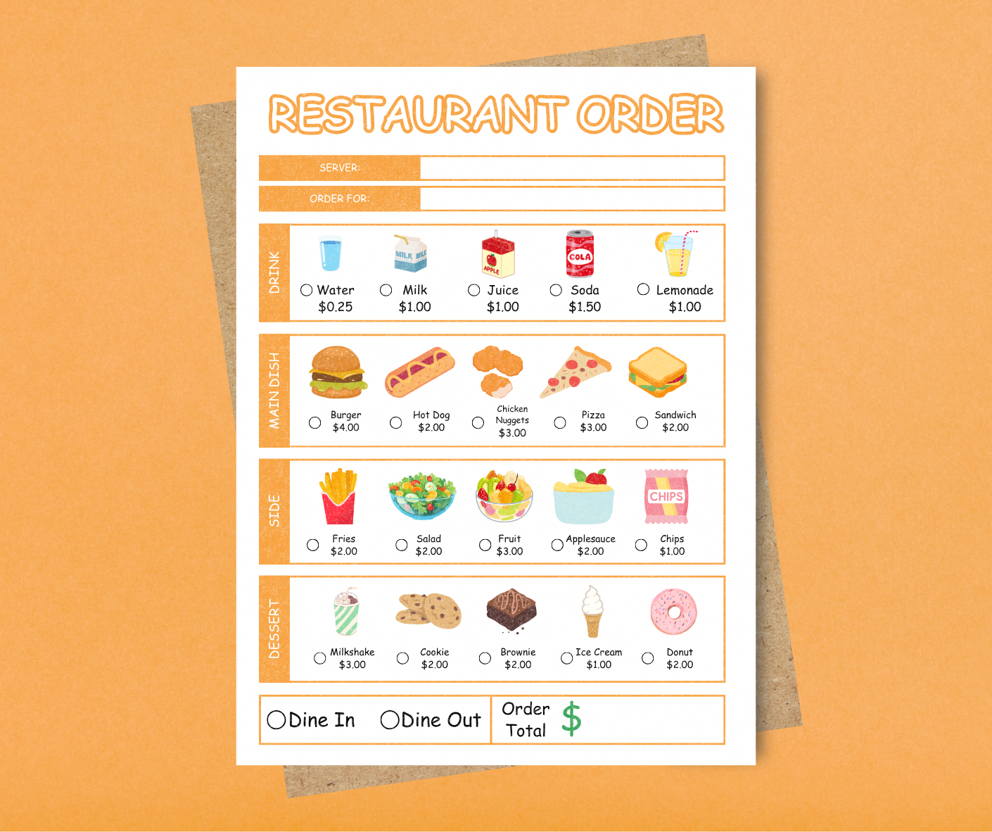 Kids Pretend Play Notepads