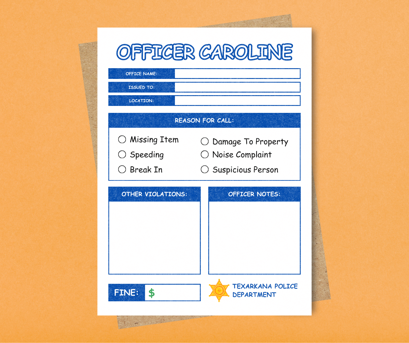 Kids Pretend Play Notepads - Custom